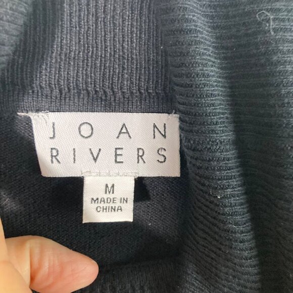 Womens Joan Rivers Turtleneck Sweater Cotton Cashmere Black M Long Sleeve - Picture 6 of 8